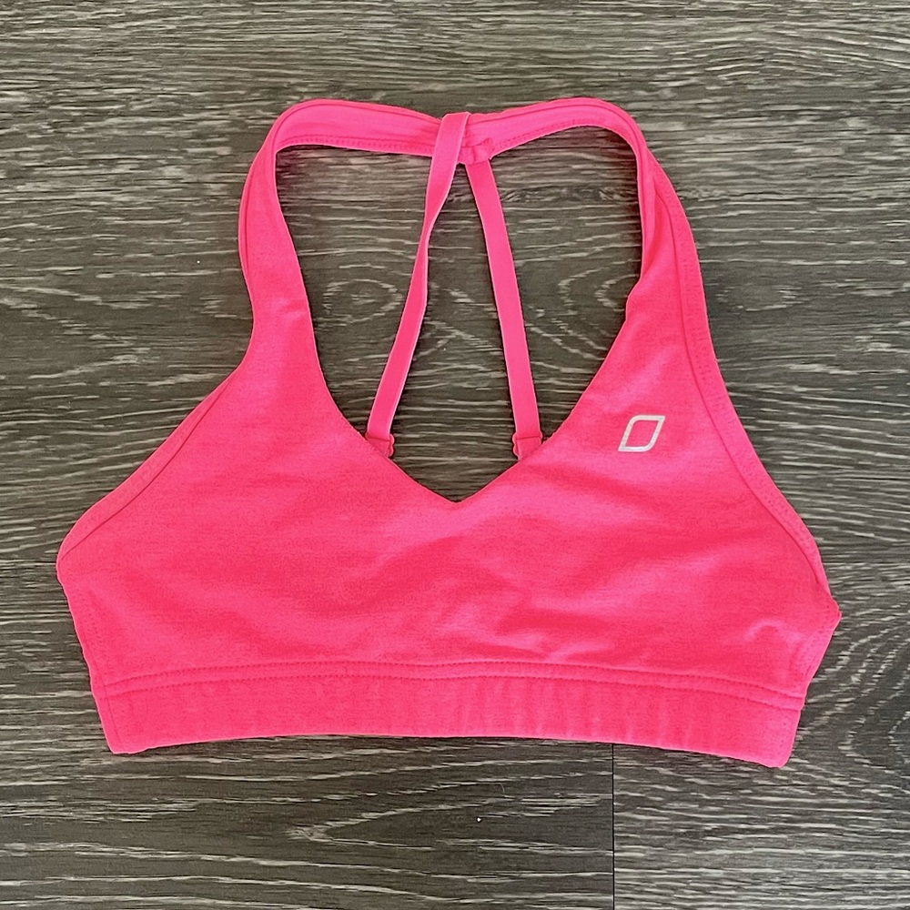Lorna Jane Sports Bra in Coral and Strappy Halter Style